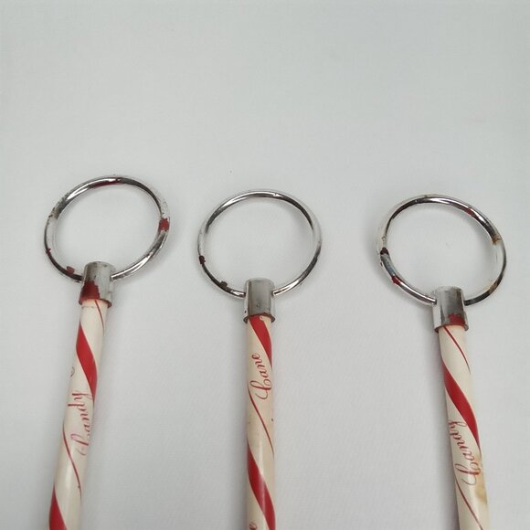MCM Christmas Candy Cane Pencil Set Of 3 Unused Red & White Made In USA 1950s - Picture 4 of 7